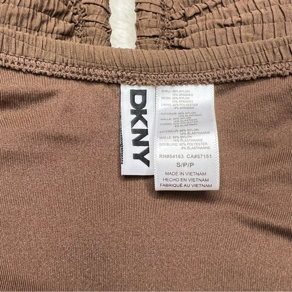 DKNY Bandeau Shirred One-Piece Brown Swimsuit NWOT - Picture 10 of 11